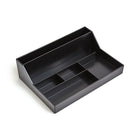 TRU RED 6-Compartment Plastic Desktop Organizer - Black-Made using a more durable plastic, this black matte finish compartment storage can be used stand alone or mixed and matched with other pieces