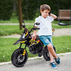 Qaba 12V Aprilia Licensed Battery-Powered Kids Electric Motorcycle - Yellow-Removable training wheels stabilize learning phases for young riders 