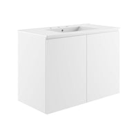 Modway Bryn 36" Wall-Mount Bathroom Vanity - White-Modern Bathroom Vanity