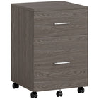 Vinsetto Mobile 2-Drawer Letter/A4 Filing Cabinet with Wheels - Grey-Optimal storage to make your home office, study, or bedroom tidy
