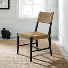 Modway Bodie Wood Dining Chair - Black/Natural-Includes Non-Marking Foot Glides