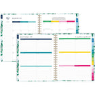 Emily Ley Simplified 2026-27 Weekly/Monthly Planner - 11" x 9" - Savannah Blooms - Bilingual-Special pages include The Process of Simplifying, How to Use the Planner, Simplicity Challenge, bucket list