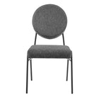 Modway Craft Upholstered Fabric Dining Side Chairs - Black/Charcoal-8