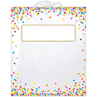 Ashley Productions Hanging Confetti Pattern Storage/Book Bag - 10.5" x 12.5" - 6 Pack-Extra strong and durable storage bags
