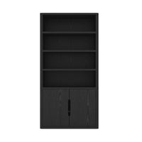 Manhattan Comfort Rivington 40" Modern 4-Shelf Bookcase Cabinet - Black-Modern Bookcase for Home Office, Living Room, and Extra Storage Use
