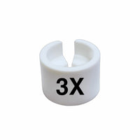 Eddie's Mini Size Markers for Hangers - English 3X - White Sizer with Black Print - 100 Pack-Size Markers for Hangers