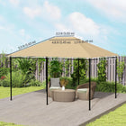 Outsunny 10' L x 13' W Gazebo Canopy Replacement with Vents and Drain Holes, (Top Cover) - Khaki-Top vent helps with airflow and windy weather conditions