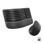 Logitech Wave Keys and Lift Vertical Ergonomic Wireless Keyboard and Mouse Combo - Graphite-Feel the Wave. Feel the Lift: Wave Keys ergonomic wireless keyboard and Lift vertical ergonomic mouse are matched to turn your desk life into a feel-good story