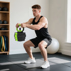 Soozier 4-in-1 Adjustable Dumbbell Set - 66 lb Free Weights Set - Green-Non-slip handlebars, making it easy to hold and lift 