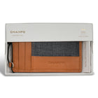Champs Denim Leather Slim Cardholder - Tan/Black-Gift box included