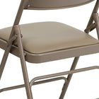 Flash Furniture HERCULES Series Curved Triple Braced & Double-Hinged Beige Vinyl Metal Folding Chair-Curved Triple Braced Frame