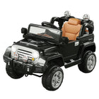 Aosom 12V Kids Electric Ride-On Jeep with Remote Control - Black-Operated by foot pedal and steering wheels for 3-6 years old child 