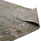 Modway Hisa Distressed Vintage Floral Lattice Area Rug - 5 ft W x 8 ft L - Silver Blue Beige/Brown-8