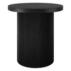 Hudson&Canal Isa 22" Wide Round Fluted Side Table - Black Grain-A modern yet classic Scandanavian design for your living room, den, and more