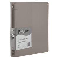 JAM Paper Plastic 1" 3-Ring Binder - Smoke Grey-Colour: Smoke Grey Three Ring Plastic Binder - 1 Inch Wide | Be stylish and organized with colourful binders.