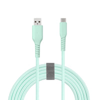 Basic Tech 6 foot Type-C Braided Cable - Mint-Sleek and tangle free