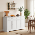 HOMCOM 54" Modern Sideboard Buffet Cabinet with Soft-Close Doors & Drawers - White-Multipurpose use as buffet, TV stand, or hallway console