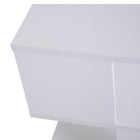 HOMCOM Side Table with Storage - White-Color: White 