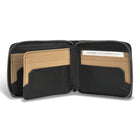 Champs Iconic Leather Zip Around Wallet - Black/Ivory-3 slot pockets