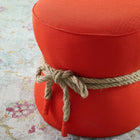 Modway Beat Nautical Rope Upholstered Fabric Ottoman - Atomic Red-Dense Foam Padding