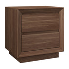 Hudson&Canal Emmett Rectangular Nightstand - 24" W - Satin Walnut-A modern-contemporary design for your bedroom, den, and more