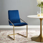 Modway Pitch Performance Velvet Dining Armchair - Gold/Navy-Gold Stainless Steel