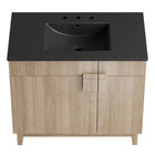 Modway Miles 36" Bathroom Vanity - Black/Oak-Assembly Required