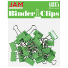 JAM Paper Colourful Binder Clips - Small - 3/4" - Green - 25 Pack-Colour: Green | Made of tempered steel for an extra strong hold