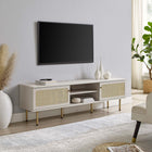 Modway Cambria 70" TV Stand - White-Rattan Weave