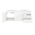 Modway Vitality 48" Double Sink Bathroom Vanity - White-8" Centerset Faucet Holes