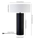 Hudson&Canal Wells 24" Tall Table Lamp with Fabric Shade - Blackened Bronze/White-Clean with a soft, dry cloth and no harsh chemicals or abrasive cleaning materials
