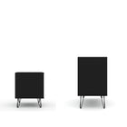 Manhattan Comfort Rockefeller Mid-Century Modern Dresser and Nightstand Set - Black-Fashionable Wire Splayed Legs Made of Metal for Extra Durability.
