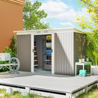 Outsunny 9' x 4' Outdoor Storage Shed-Made from galvanized steel with a protective topcoat for added longevity
