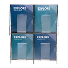 Deflecto Stand-Tall Pre-Assembled Wall Systems - 4 Compartments - Magazine Size - Clear-18.38"W x 2.88"D x 23.5"H