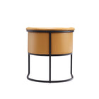 Manhattan Comfort Cosmopolitan 24" Mid-Century Modern Faux Leather Upholstered Dining Chair - Saddle and Black-Delivered to you Fully Assembled! No Assembly Required