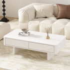 Manhattan Comfort Ella 47.2" Modern Coffee Table - White-Includes 2 Full Extension Drawers and 1 Large Open Shelf