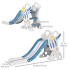 Qaba Toddler Indoor Climber Slide Playset - Blue-Triangle structure for stability 