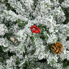 HOMCOM 9' Snow-Flocked Pencil Artificial Christmas Tree with Auto Open - Green-Sturdy and durable base for better stability