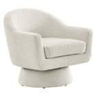 Modway Astral Boucle Fabric Swivel Chair - Ivory-Swivel Accent Chair