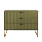 Manhattan Comfort DUMBO 35.19" Modern Dresser - Olive Green-Modern-Contemporary with a taste of Glam - Dresser for Bedroom and Living Room Use.