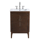 Modway Ledger 24" Bathroom Vanity - Walnut/White-Mid-Century Modern Bathroom Vanity