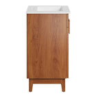 Modway Miles 24" Bathroom Vanity - White/Walnut-Non-Marking Foot Caps