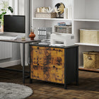 HOMCOM Lateral File Cabinet for Home Office - Rustic Brown-Top drawer with a lock and two keys to keep your paperwork safe