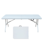 Homy Casa 6 ft Portable Folding Table Indoor & Outdoor for Camping - White-The 6 ft size offers room for meals and events