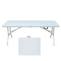 Homy Casa 6 ft Portable Folding Table Indoor & Outdoor for Camping - White-The 6 ft size offers room for meals and events