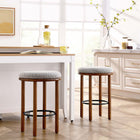 Modway Fable Boucle Fabric Counter Stools - Walnut Taupe - Set of 2-Boucle Fabric Upholstery