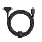 Native Union Belt USB-C to USB-C/Lightning 1.8m Cable - Cosmos Black-Supports high-speed Power Delivery charging up to 60W for Type-C laptops & fast-charges your iPhone up to 50% iPhone in under 30 mins