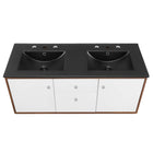 Modway Transmit 48" Wall-Mount Bathroom Vanity - Walnut/Black-8