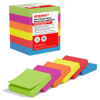 Staples Ultra Sticky Notes - 2