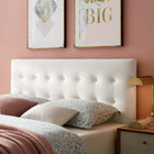 Modway Emily Biscuit Tufted Performance Velvet King Headboard - White-Durable Stain-Resistant Fabric